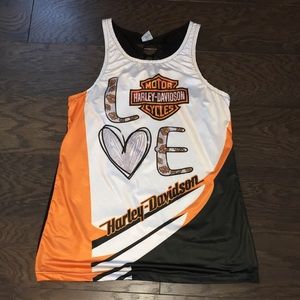 Stretch ❤️ Harley-Davidson Stretch motorcycle tank sleeveless womens t shirt XL